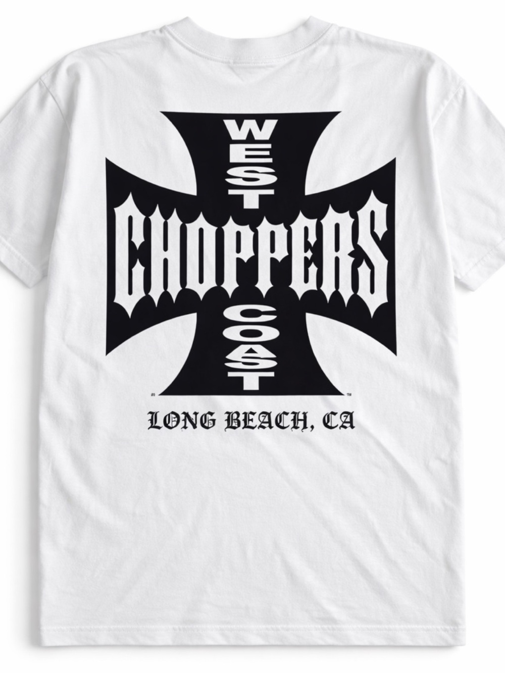 West Coast Choppers Short Sleeve Tee - White/Black New Vintage Size 2X